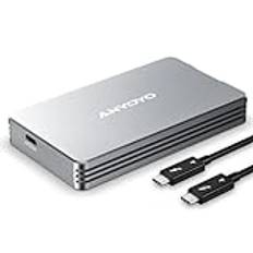 40Gbps NVMe M.2 SSD-kapsling, kompatibel med Thunderbolt 4 USB 4.0/3.2/3.1/3.0/2.0 typ-C, M.2 NVMe PCIe 2280 M-nyckel (B-nyckel, B+M) SSD externt hölje i aluminiumlegering