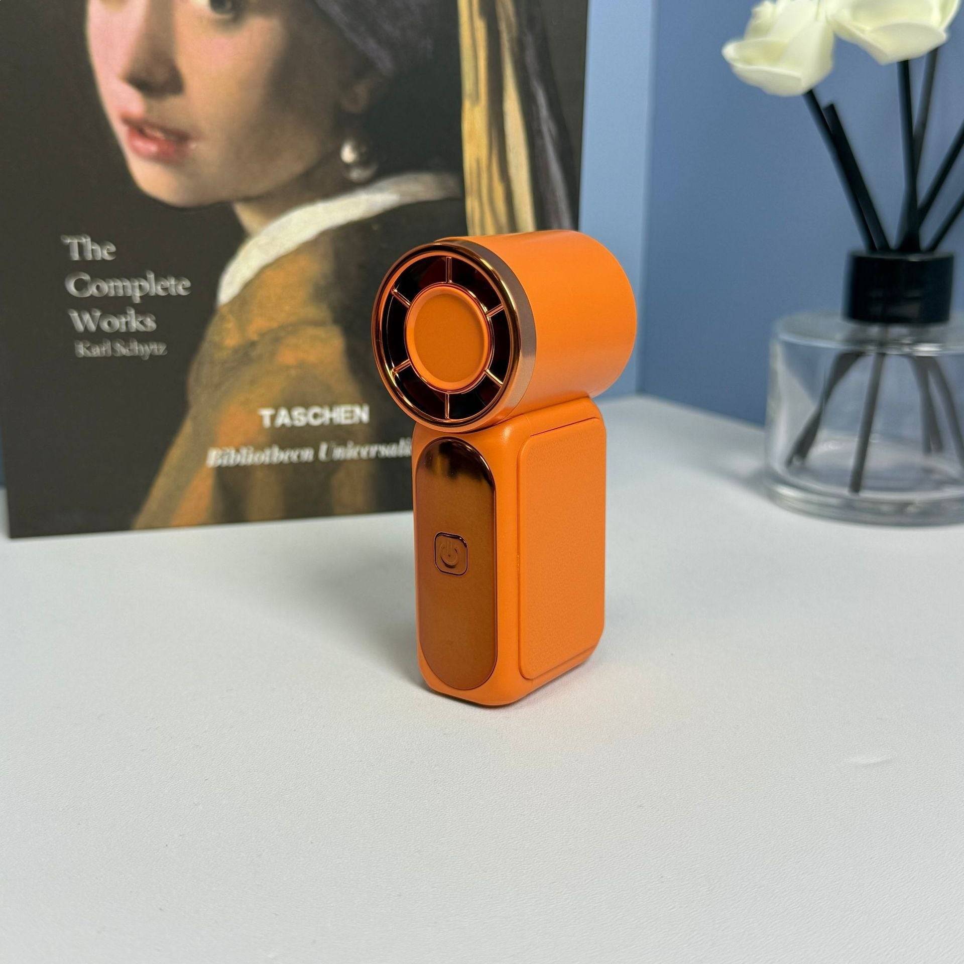 High-speed Handheld Mini Fan For Outdoor Use - Orange
