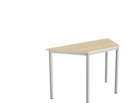 (ComputerSalg) Bord Combi 195, trapezformet, 1200/600x520 mm Højde 720 med birk laminat, alu stel