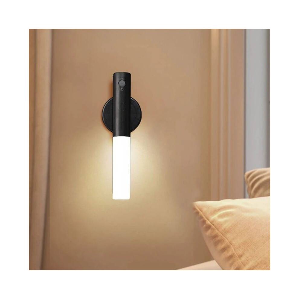 2X Intelligent Human Body Induction Night Lights LED Rechargeable Corridor Wall Light Toilet Wall Induction Black