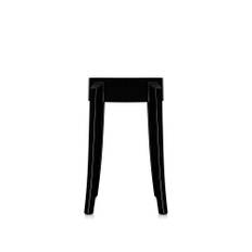 Kartell - Charles Ghost Stool 4897, Glossy Black, H: 46 - Taburetter - Philippe Starck - Sort - Plast