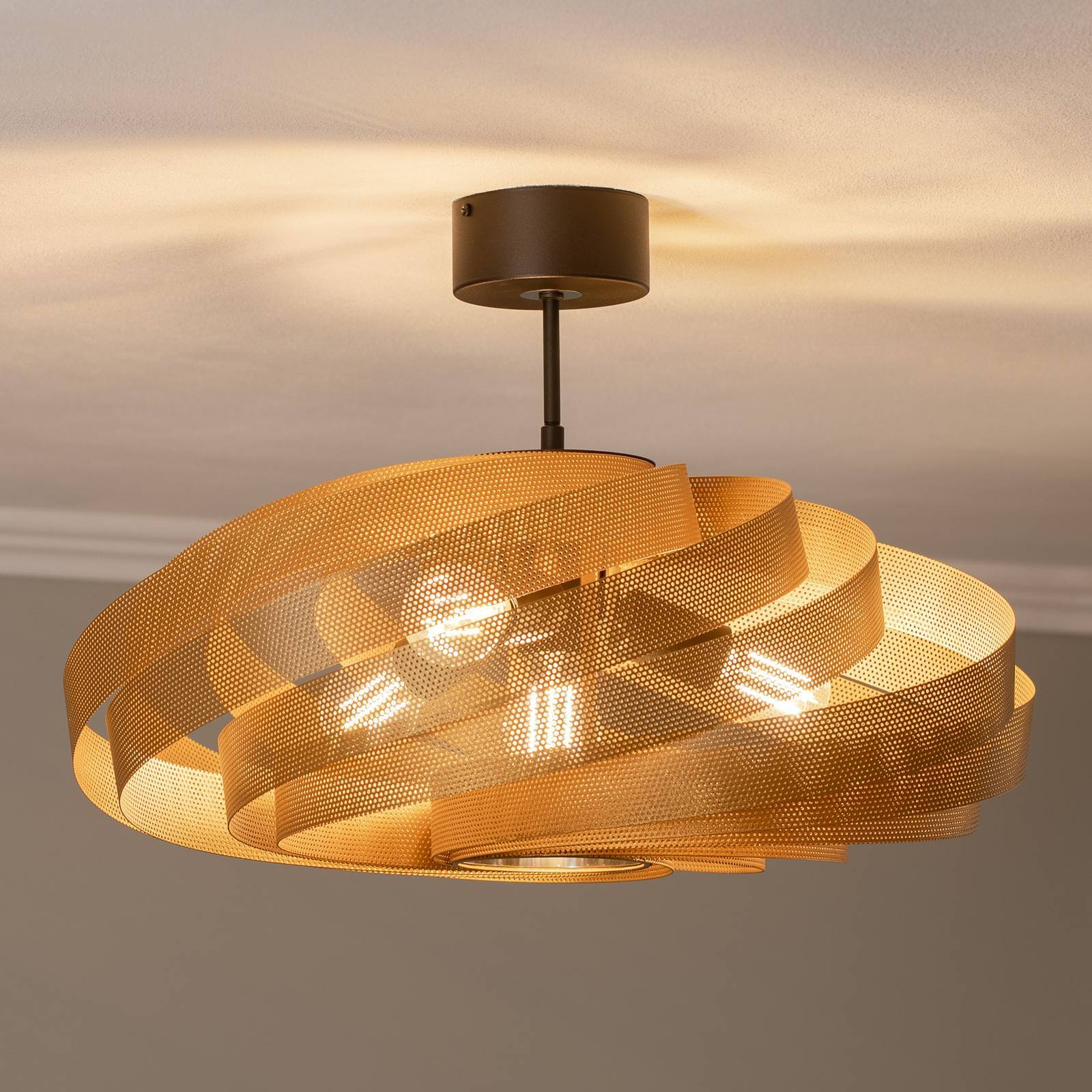 Taklampa Vento Euluna, dimbar, Mässing / guld, Vardagsrum / matsal, Metall, Modern, Taklampa