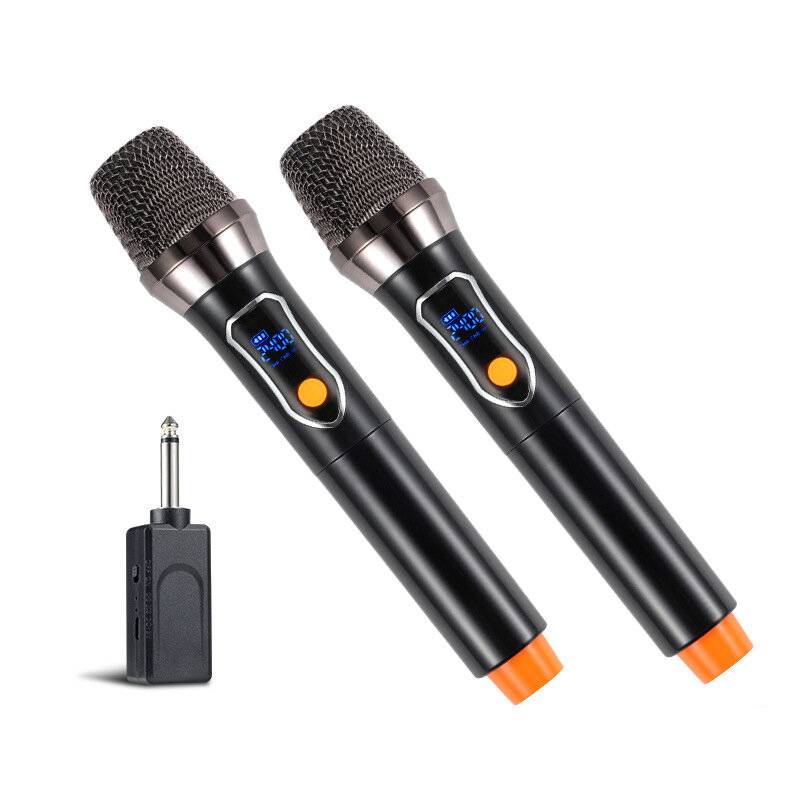 1 till 2 2,4G trådlös mikrofon 800mAh batteri LED digital display Dual Handheld dynamisk karaoke Mic System för scenfest