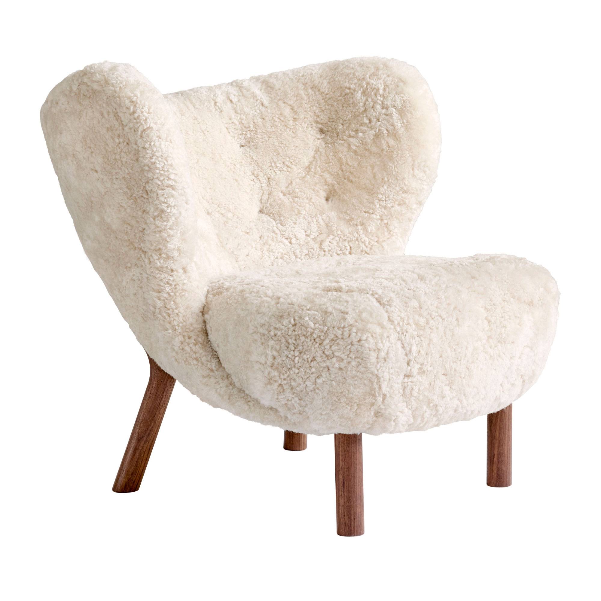 &Tradition Little Petra VB1 Lænestol - Sheepskin Moonlight / Valnød.