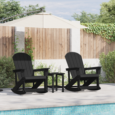 Adirondack Gungstolar 2 pcs Svart 73,5 x 92 x 90 cm HDPE