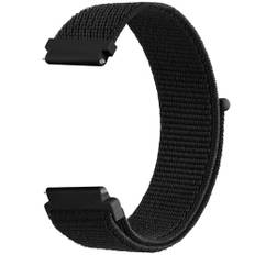 Mugust Nylonarmband för Garmin Venu 2/3, Vivoactive 4, Forerunner 255/265 – 22 mm ersättningsband (svart)