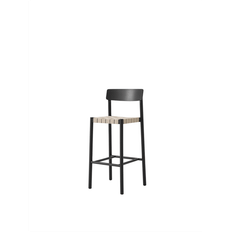 &Tradition Betty TK15 Barstol Svartlackerad Ask/Naturlig Linnekontingett - Svartlackerad ask, Naturlig linnekontingett