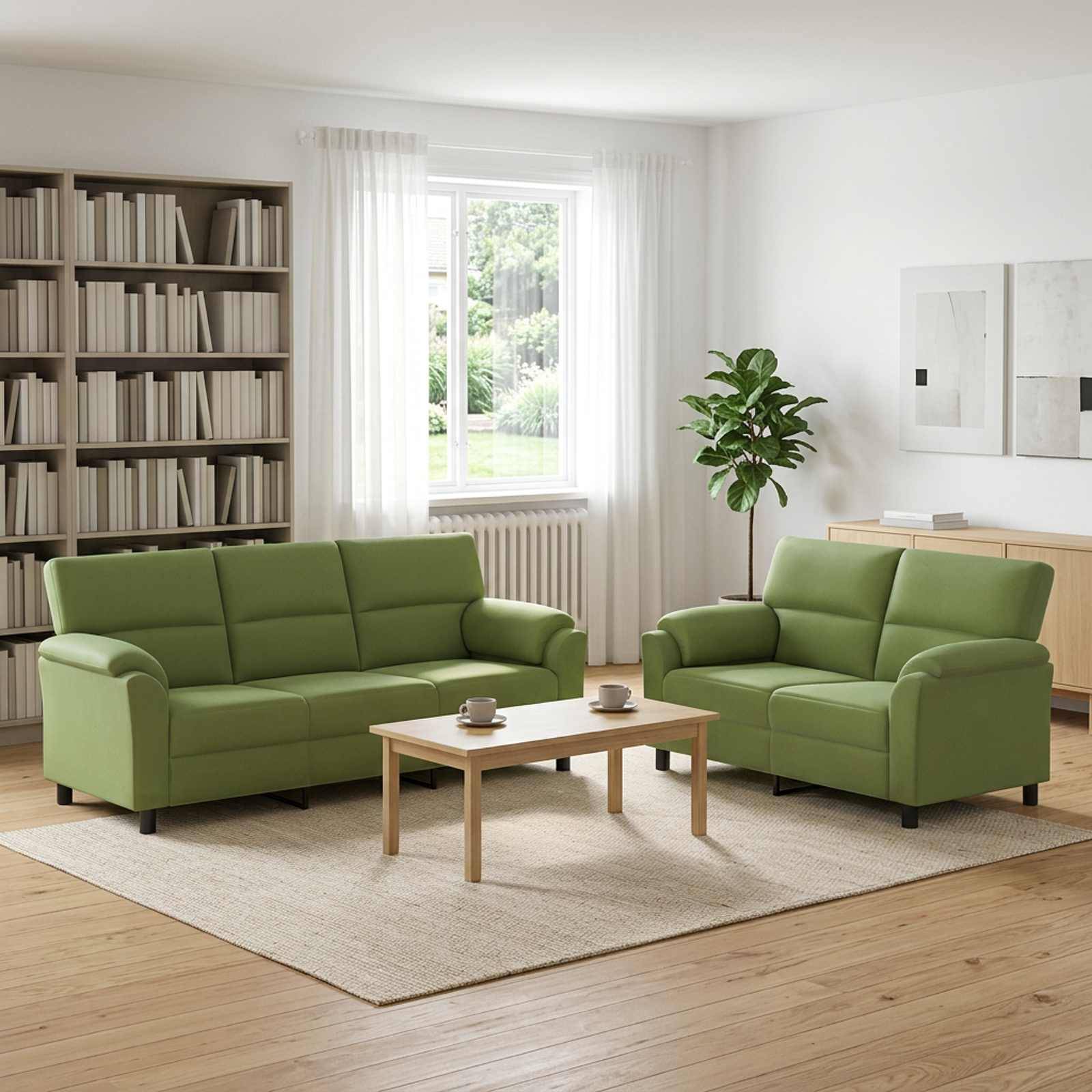 vidaXL Sofa Sæt 2 pcs Lys grøn Fløjl