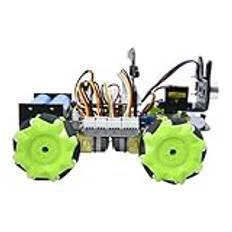 OLDDO 4WD Microbit V2 Robot Car Kit Mecanum Smart Robot for Micro:bit Robot Kit STEM Robot Car Python Programmering Robot Kit(YELLOW)