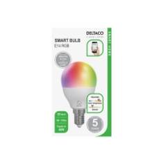 DELTACO SMART HOME - LED-glödlampa - E14 - 5 W (motsvarande 40 W) - klass F - RGB/varmt till kallt vitt ljus - 2700-6500 K