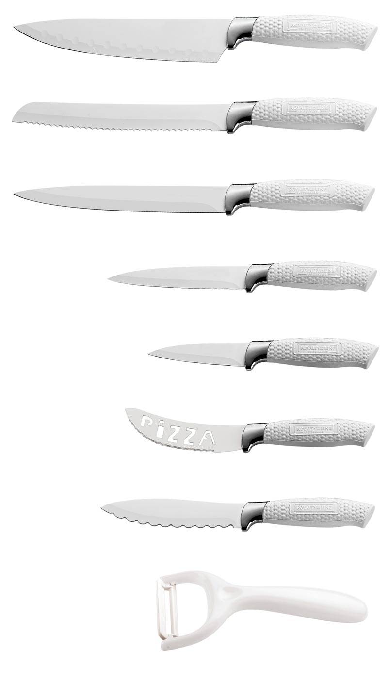 Knivset med skalare 8 delar - Vit
