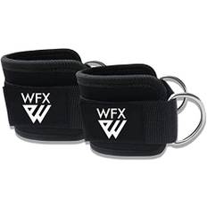 WFX Ankelremmar för kabelmaskiner ankelmanschetter tyngdlyftning fitness rem ben träning gym glute träning benförlängningar dubbel D-ring kabelremmar för män och kvinnor (svart)
