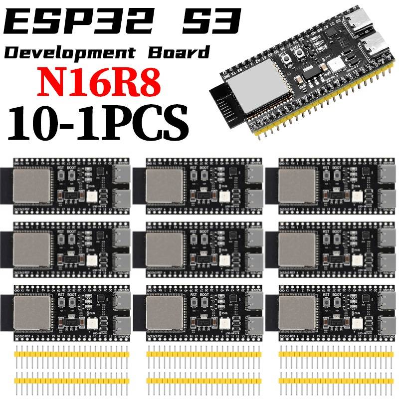 10-1PCS ESP32-S3-Dev-Kit-C-1 ESP32-S3 WiFi Bluetooth-compatible BLE 5.0 Mesh Development Board ESP32 Wireless Module for Arduino