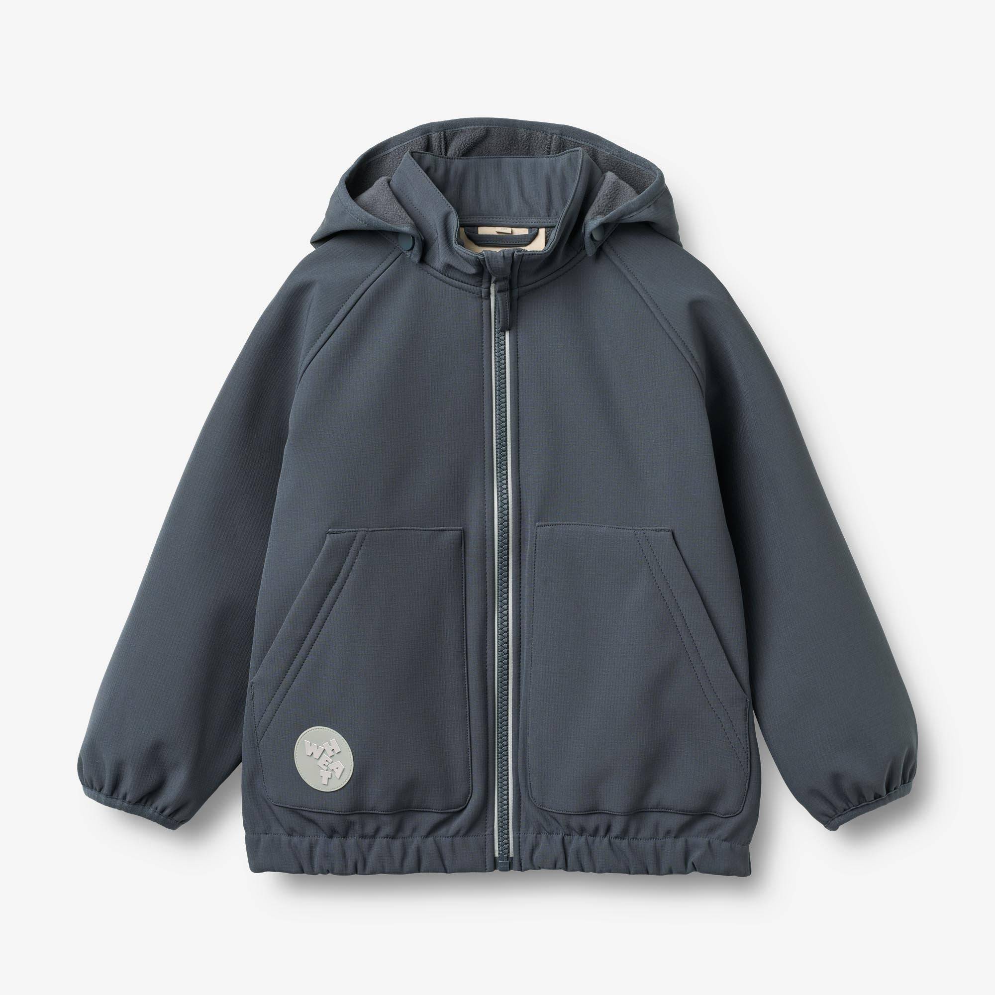 WHEAT® - Softshell Jakke Alleo - greyblue - Str 146/11 år.