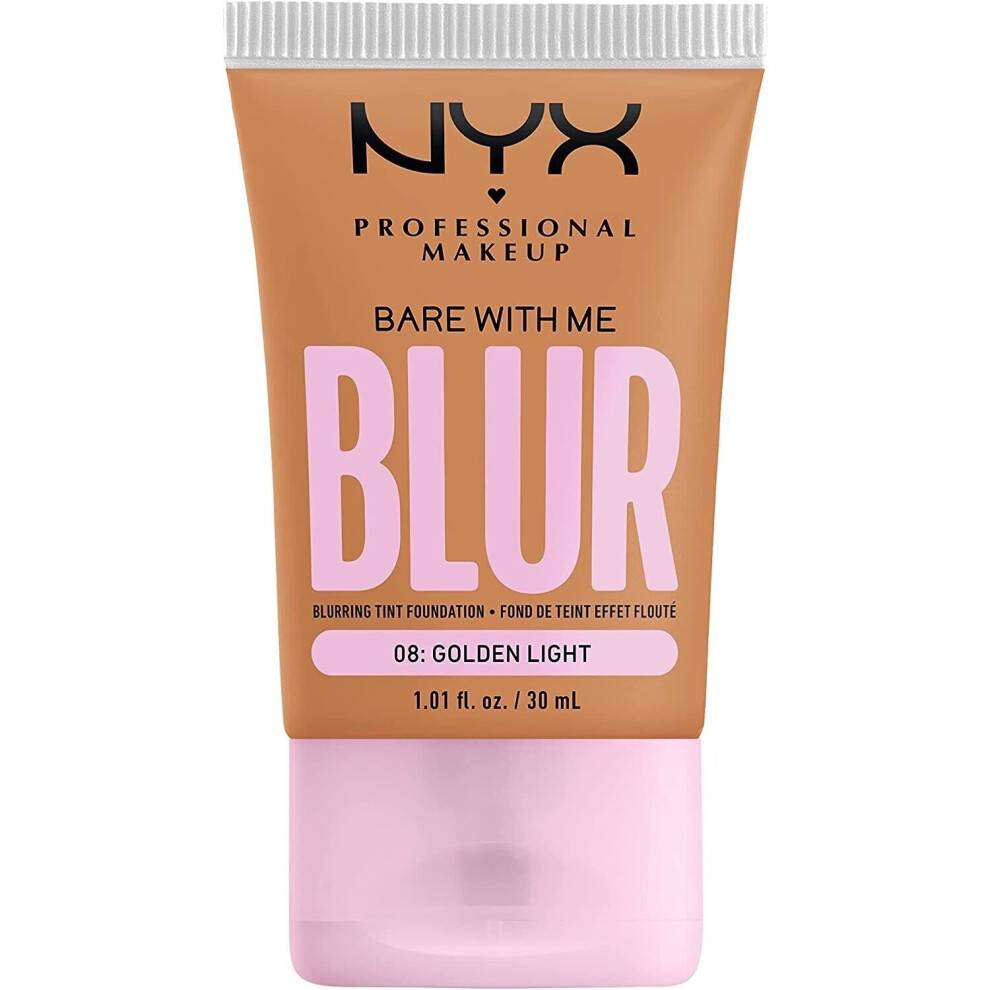 NYX PROFESSIONAL MAKEUP Bare With Me Blur Skin Tint Foundation Make Up med Matcha Glycerin & Niacinamid - Golden Light