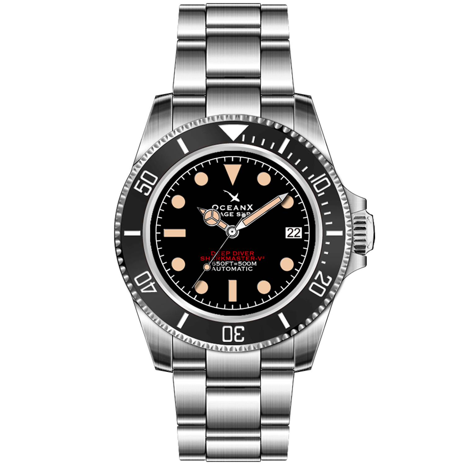 OceanX Sharkmaster-V2 V2SMS-0501 - Herre - 40 cm - Analog - Automatisk - Safirglas.