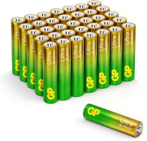 GP Alkaliska AAA- batteri 40-pack| GP Ultra |24A/LR3 1.5V batteri | Lång livslängd, högre effektivitet och daglig användning
