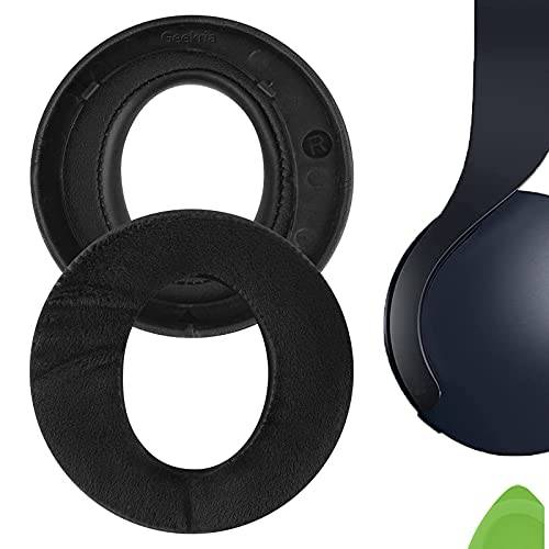 Geekria Comfort Hybrid Velour reserv öronkuddar för Sony PlayStation 5 PULSE 3D PS5 trådlösa hörlurar öronkuddar, headset öronkudde reparationsdelar (svart)