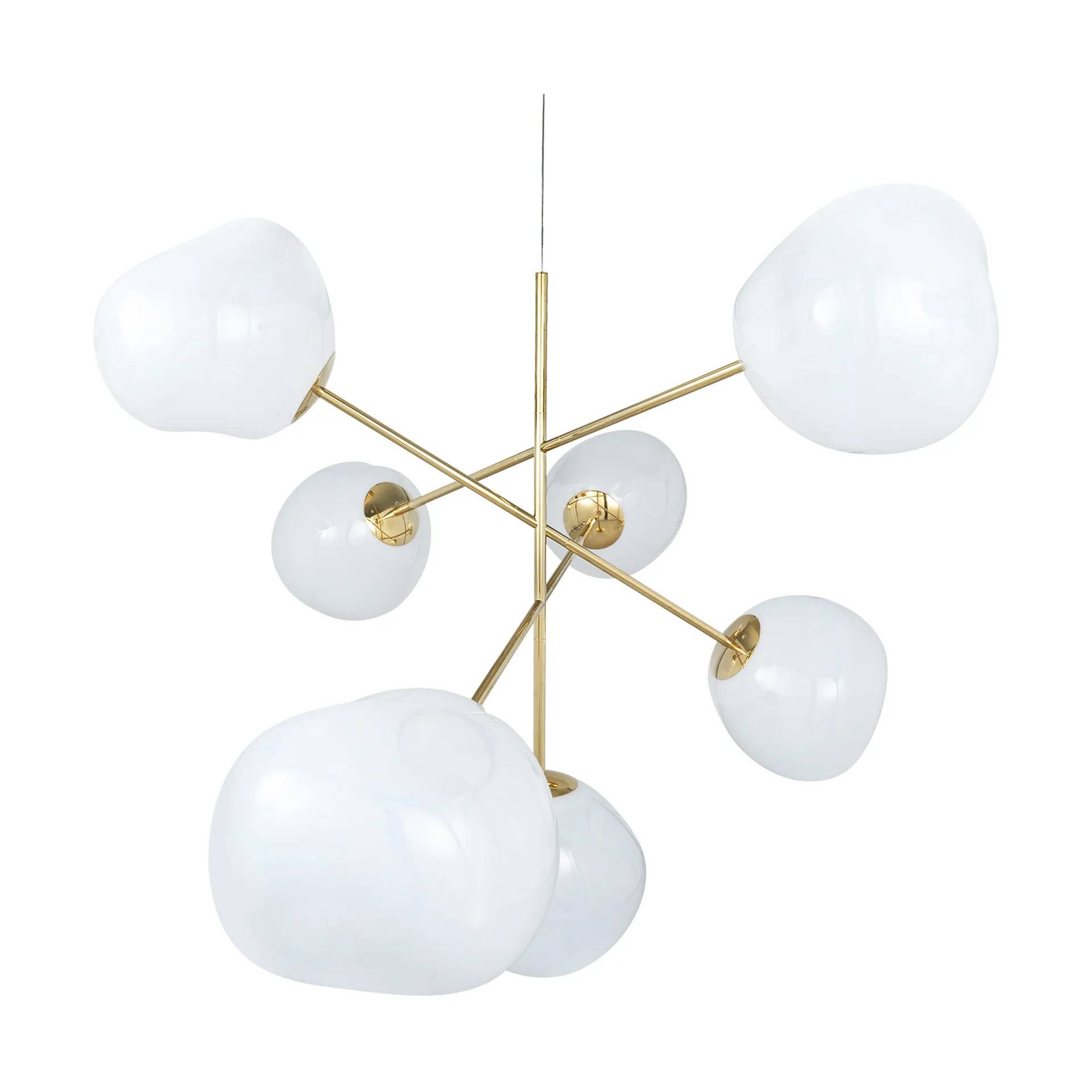 Tom Dixon Melt Chandelier large takkrona LED 196 cm Opal-gold