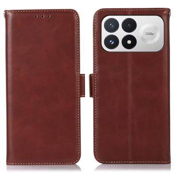 Xiaomi Redmi K100 Pro/Poco F9 Pro plånboksfodral i läder med RFID - Brun