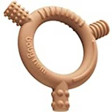 Baby Nom ® Tandleksaker för Baby 3 Månader och Uppåt - 100% BPA-Fri Food Grade Silikon Baby Teether, Baby Teething Ring för Sensorisk Utveckling, Tandleksaker för Baby - Freezer Friendly, Sand