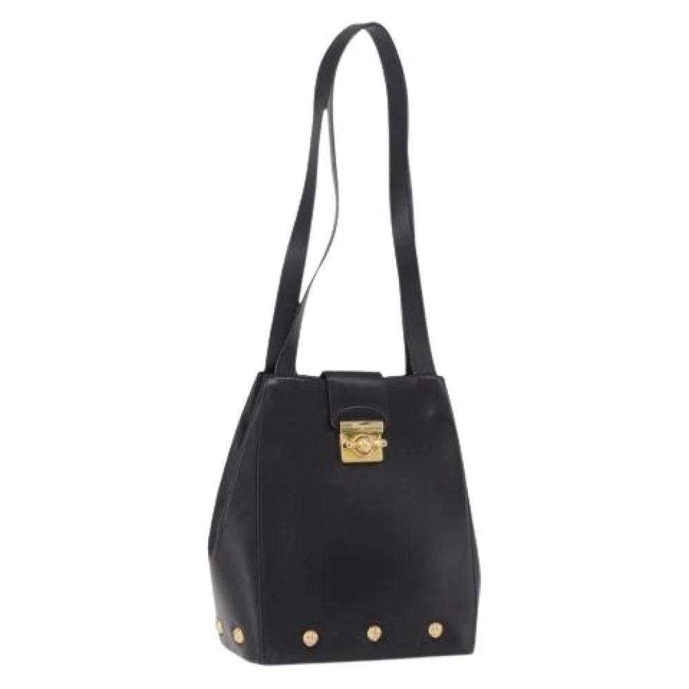 Salvatore Ferragamo Pre-owned Pre-owned Skuldertaske - Vintage - Dame - Sort - ONE SIZE - Uld