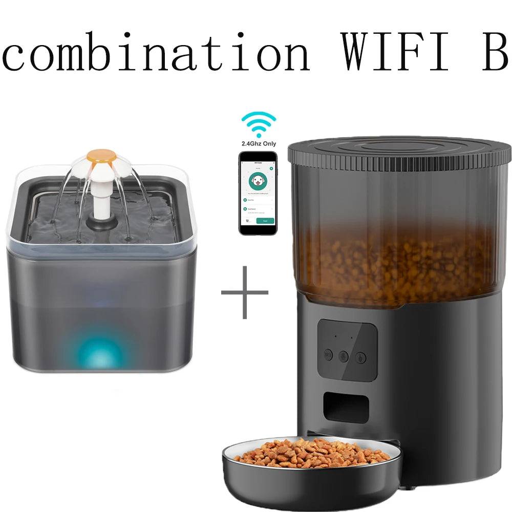 4L Smart Pet Feeder & 2L Fountain Combo with Tuya Wi-Fi - Combination WIFI B
