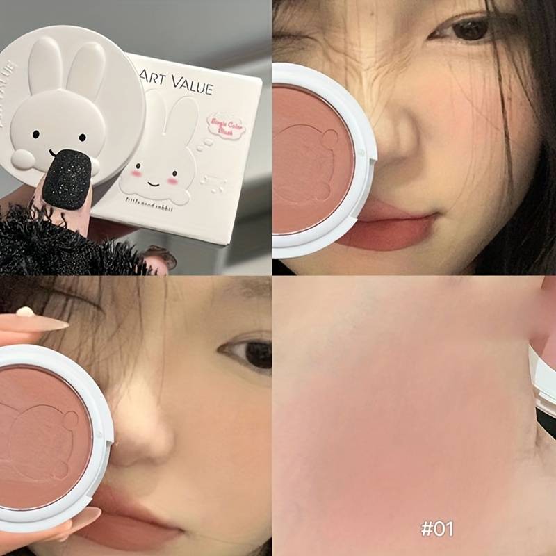 TEMU Bunny Monochrome Blush - Lightweight, For Glow, Water-resistant, Perfect For Fair
