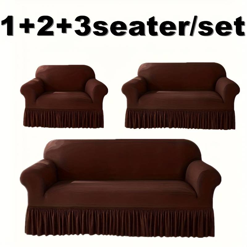 1+2+3 Seater/set Sofa Cover, Modern Minimalist Sofa Cover Set, Solid Color Stretch Full-wrap Sofa Slipcover, Sofa Dust Cover
