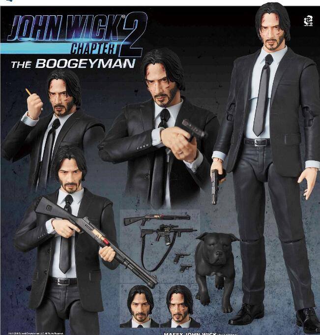 17 cm John Wick Chapter 2 Actionfigur Leksaker Docka Julklapp med låda vit