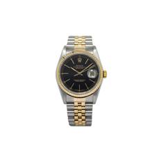 Rolex - Pre-owned Datejust 36 mm klocka - unisex - rostfritt stål/18K guld - one size - Svart