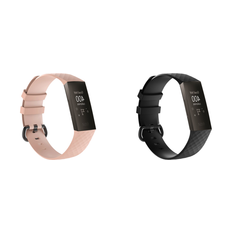 Fitbit Charge 3 / 4 Silicone rem sæt i Sort og Pink