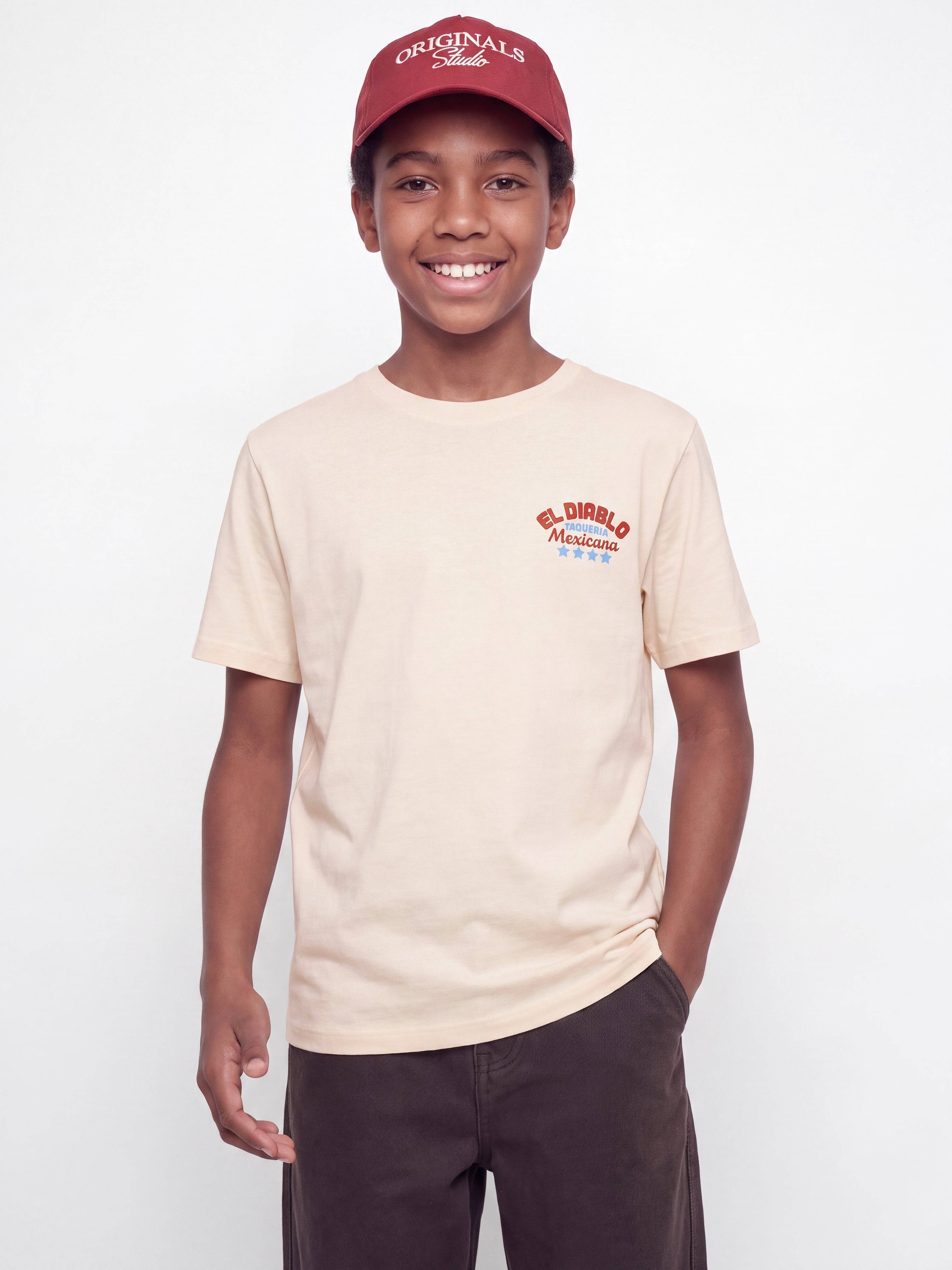 Baktryck T-shirt Boys - Rosa - 176