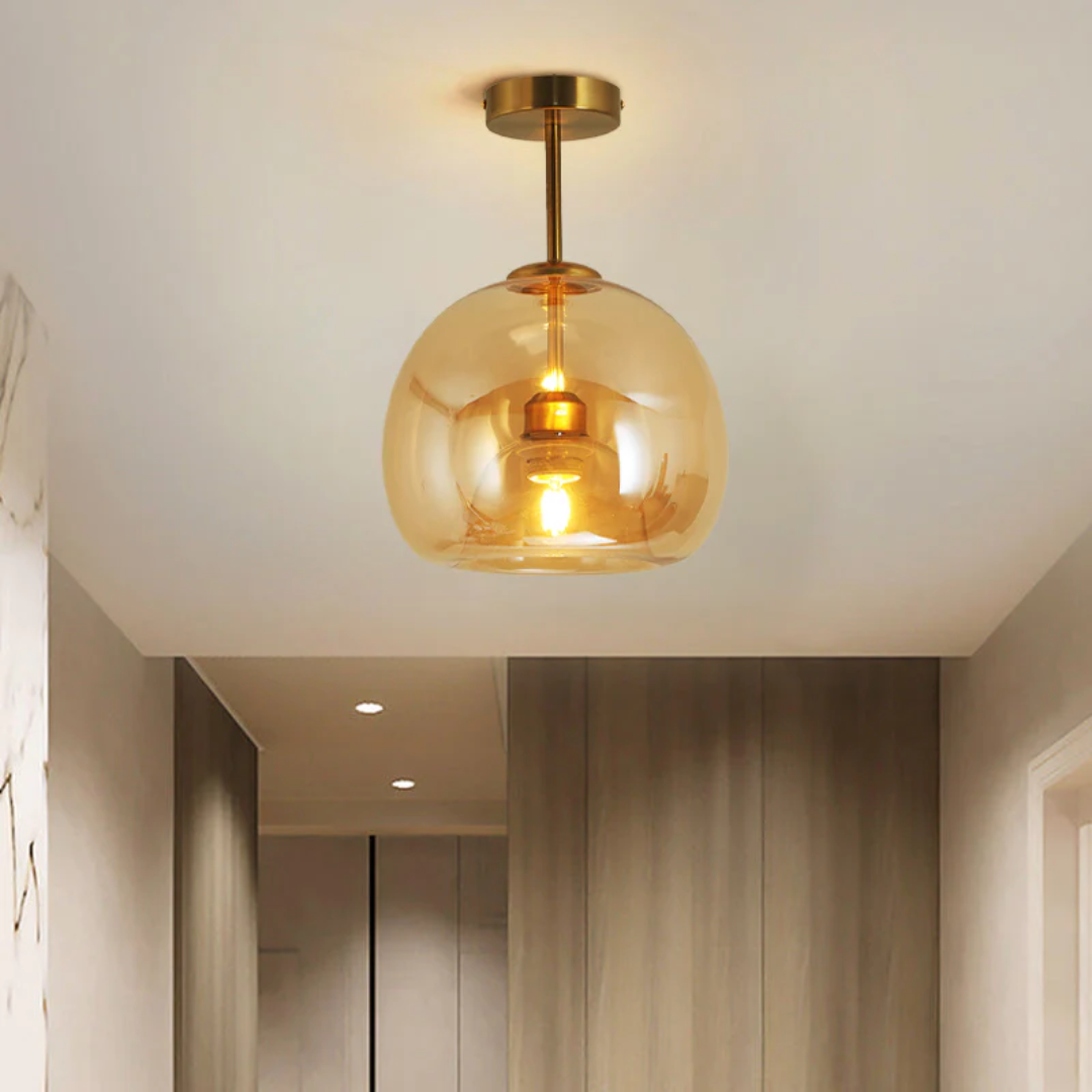 AureliaGlow – Modern LED Taklampa i Rund Design - Guld / Hanglampen