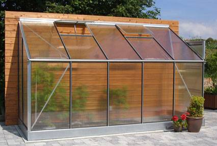 Väggväxthus Basic 5,3 m2 6 mm polykarbonat Svart