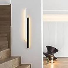 60 cm vägglampa minimalistisk LED korridor lampa svart vit metall upp trapphus lampa varmt vitt ljus korridor vägglampa inomhus dekorativ modern tavelbelysning belysning för sovrum vardagsrum kontor