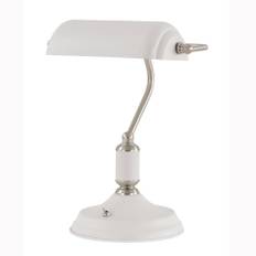 Lumiere Modbury Bankers Table Lamp Toggle Switched in Textured White &