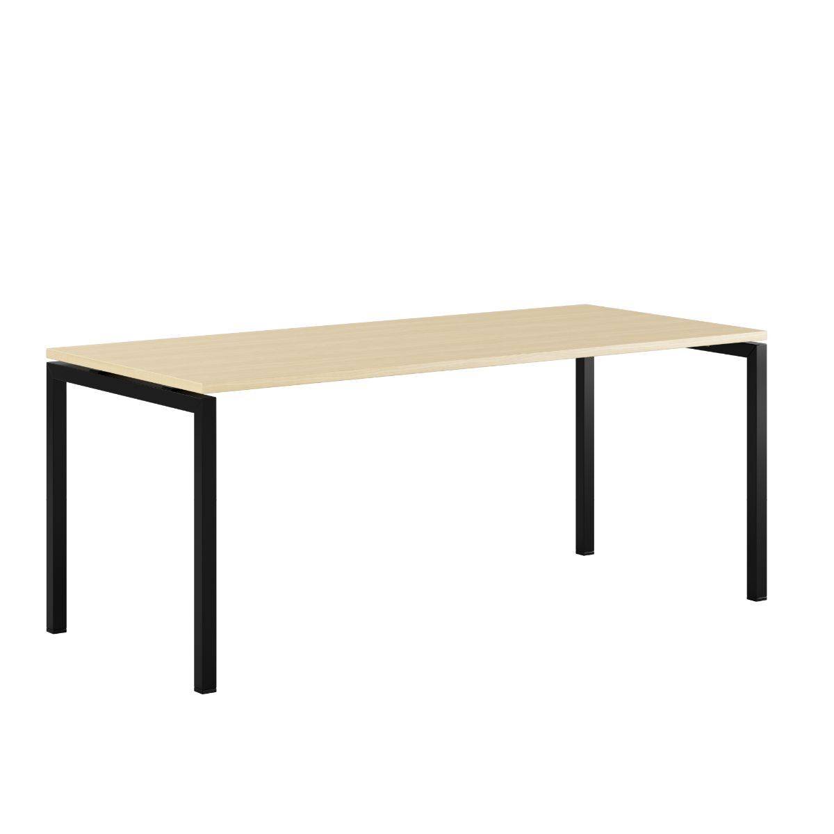 Luna U Bord 180x80cm - Birk-sort.