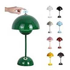 O·Lankeji LED FlowerPot bord trådlös med batteri, touch dimbar FlowerPot lampa svamplampa med 3 ljusstyrkenivåer, dekorativ retro skrivbord för sovrum, kontor, vardagsrum (storlek: USB-touch, C