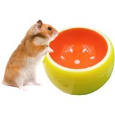 1pc söta fruktmönster skål små husdjur keramiska skålar vatten matskål för hamster chinchilla kanin husdjur matning leveranser - orange
