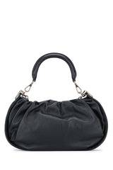 Roger Vivier Ruched Leather Shoulder Bag — Black