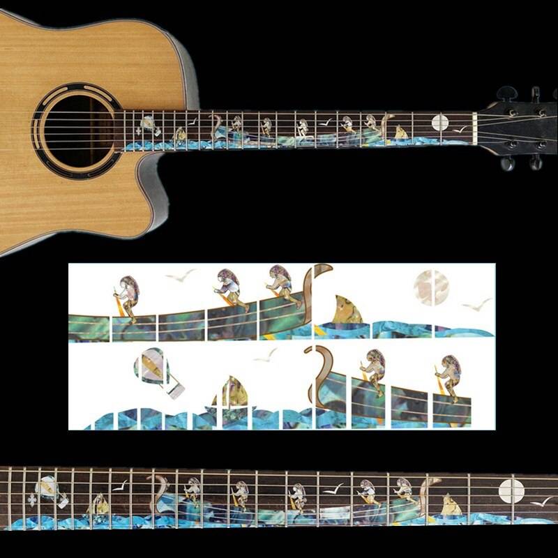 Gitarr greppbräda dekaler inlägg klistermärke gitarr hals headstock guitarra bas ukulele tunn klistermärke guitarra tillbehör - 13