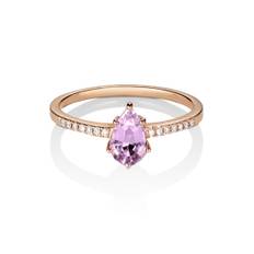 Rosa Nutana 18K Rosegold Ring w. Sapphire & Diamonds - 56