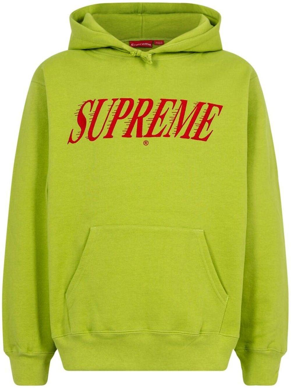 Supreme - hoodie med korsremmar - unisex - bomull - L - Grön