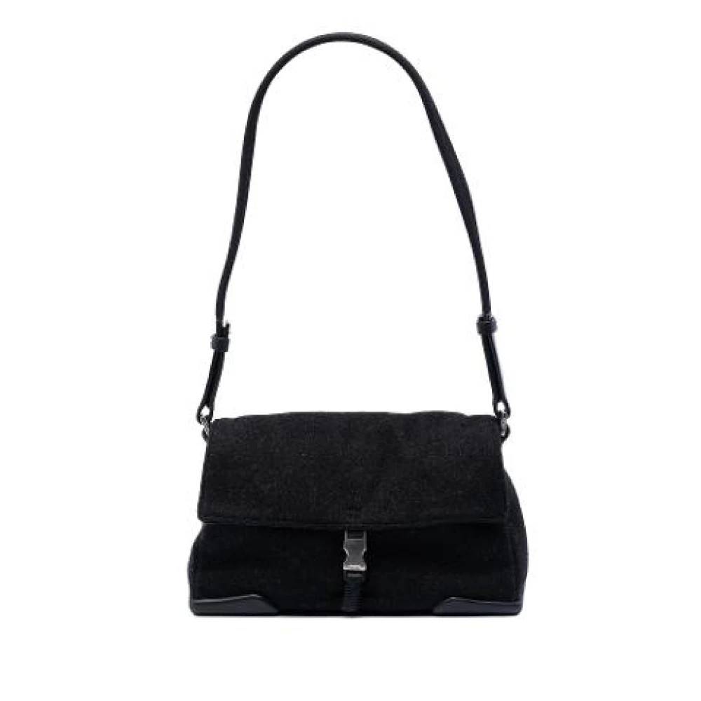 Prada Vintage Pre-owned Vintage Skuldertaske - Vintage - Dame - Sort - ONE SIZE - Uld