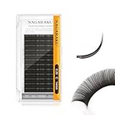 NAGARAKU Flat Ellipse Eyelash Extensions Supplies 0.20 C curl 14mm Natural Grey Black Faux mink Super Soft lash Split tips Individual Lashes