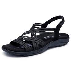 Skechers Reggae Slim Simply Stretch sandaler för kvinnor, Svart, 42 EU