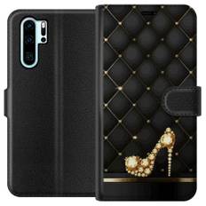 Huawei P30 Pro Sort Tegnebogsetui Lyxig Sko