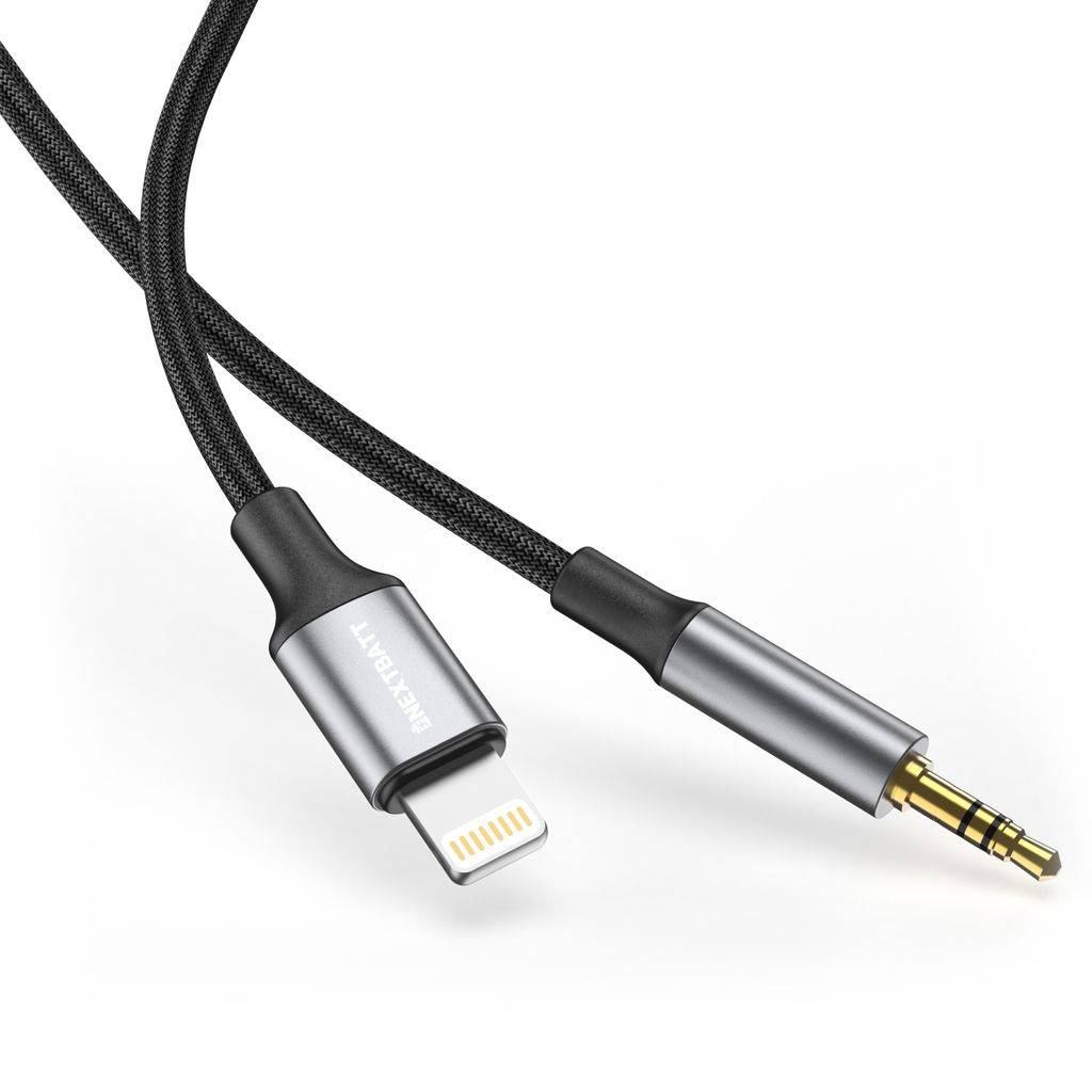 NEXTBATT Lightning till 3.5 mm adapter 1m Svart
