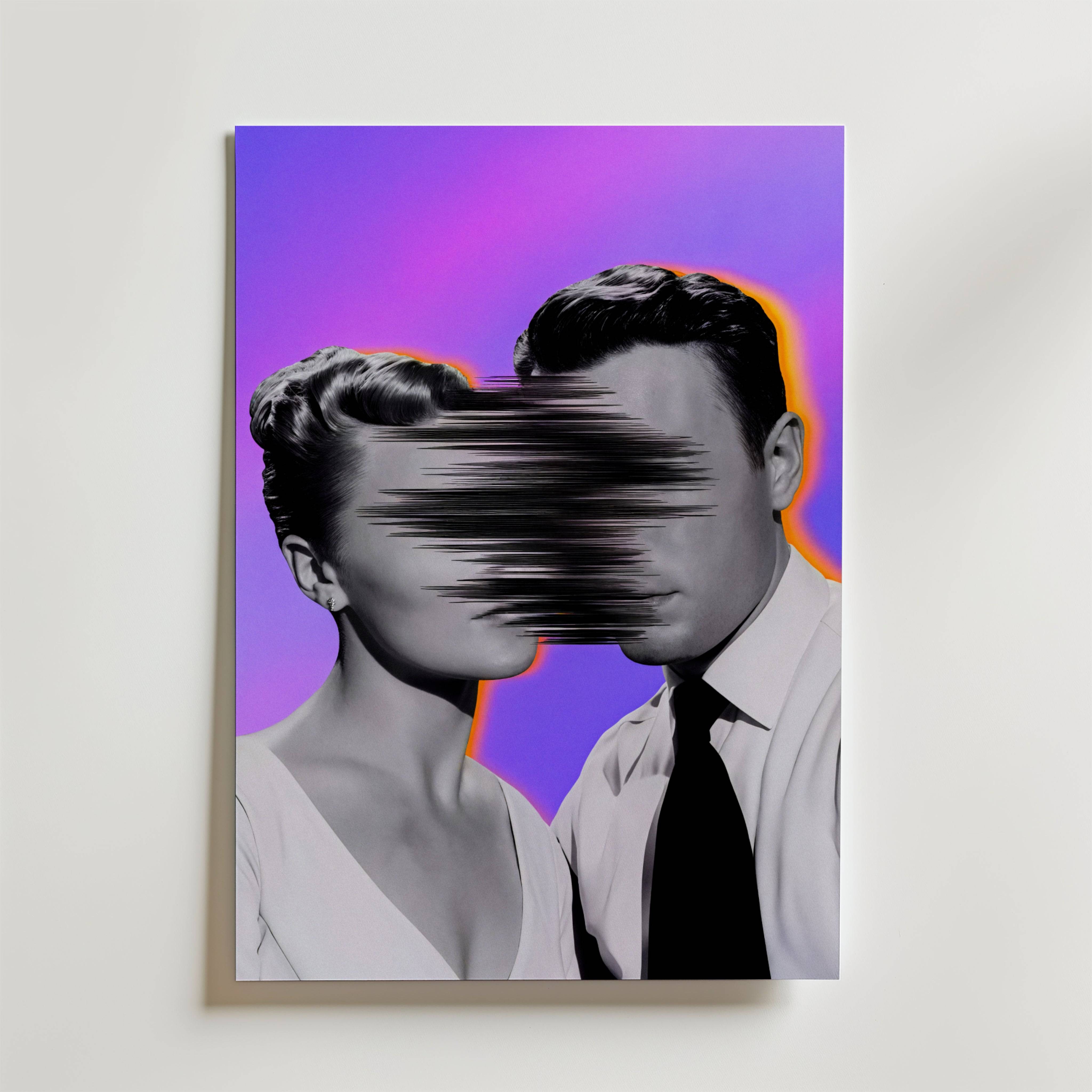 Blurred Connection Poster - Premium Canvas 40x50 cm